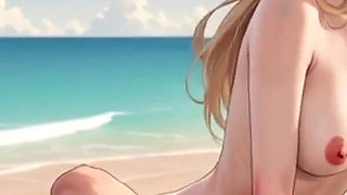 Hot Blowjob on the Beach