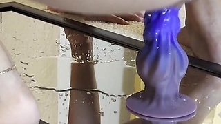 Pinay MILF Mirror Dildo Ride to Squirting Orgasm - Lexxi Wett