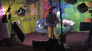 Behind The Scenes Blowjob Action: Amateur Lesbian Goth Teens with Tattoos & Piercings