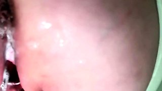 Toilet orgasm with creampie cum dripping