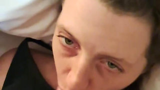 Happy Girl with a Big Cock in Her Mouth