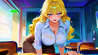 Extra Lessons After Dark with Blonde MILF - Ai Animation