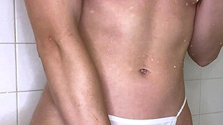 Busty brunette solo masturbation