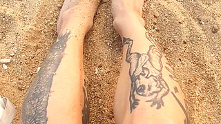 Look at My Toes in Crocs on the Beach