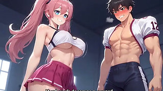 After big game sexy college cheerleader give fucking reward to captain animation