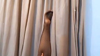 Glamour babe with big boobs masturbates in lingerie