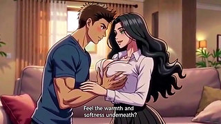 Stepmom teach his stepson how to sequese big natural tits 3D Anime