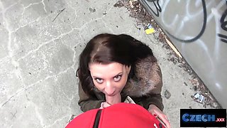 CZECH GONZO - Real Hook-up - Real Outdoor Location - This is PUBLIC HOOKUP