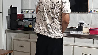 The Maid Got Fucked in the Ass in the Kitchen While Washing the Dishes