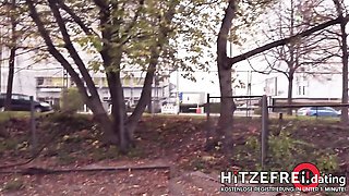 Public Super Risky Skinny Blonde MILF in Car and Abandoned Place