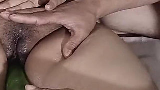 Amateur Desi Pussy Play with Cucumber: Oiled Fingering & Riding Insertion