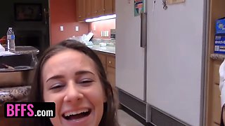 Bffs - the best valentines day bounty is 3 lubed up juicy vulvas obeyed straight in the kitchen