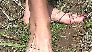 Powerful Pissing and Wet Dirty Feet