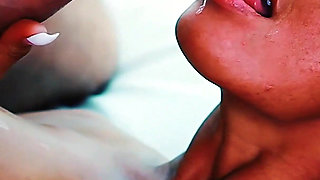 Latina Secretary Gets Spooge Shower on Her Tattood Hot Body