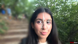 Crazy Cumwalk in Public Park Full of People - Public Blowjob Flashing