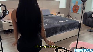 Brazilian Goddess Submits to Fetish Desires in Office