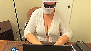 Big Fat Juicy Ass Booty Boss Working From Her Home Office Dressed In Mini Skirt And Heels Showing Off Her Butt With Real Estate Agent