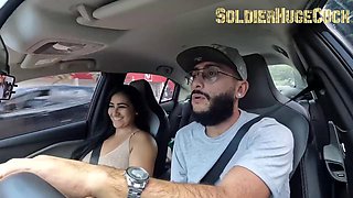 SoldierHugeCock Pounds Alessiani69s Tight Pussy Doggy in the Car