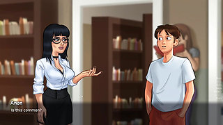 Horny 18 Plus College Students Having Sex in Library Summertime Saga