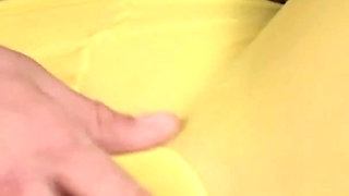 Yellow Stockings and Hard Cock Fucking a Sexy Brunette MILF