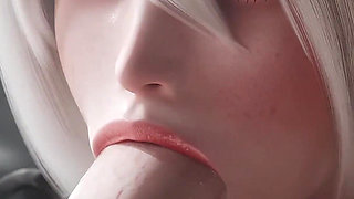 2b Nier Automata Blowjob & Town Cowgirl Fuck - Creamy Pussy & Creampie Ending 3D Animation