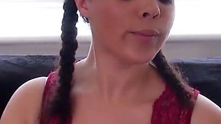 Cute teen comes back with lingerie and makes boyfriend hot and fucks with him