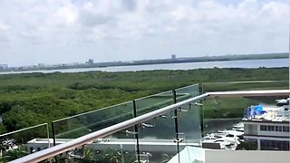 Masturbating and squirting on the hotel