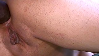 Back cock fucks brunette romantic in her ass