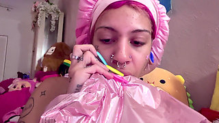 Helium Balloon Voice Changing Boob Flashing Teen Bimbo Whore Acting Silly with High Voice After Inhaling Helium Balloons Teasing