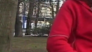 Snowy Exhibitionist Flashes Pussy and Ass in Public