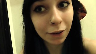 Petite Teen, 18, Secretly Masturbating in Public toilet