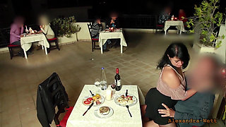 Public Extreme! Hot Licking and Fucking Orgy in a Restaurant
