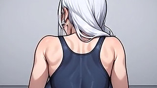 Waifu Amateur Teen POV - Office Swimwear Tease & Close-up Boss Blowjob