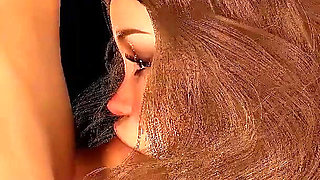 Perky Cute Girl Gives a Deep Throat Blowjob