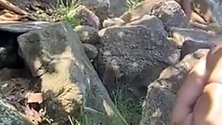 Hot Brunettes in Thong Bikini on the Trail of the Deserted Beach Delicious