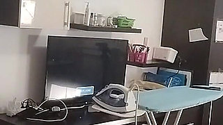 Sexy Brunette Doing Naked Chores Around the House