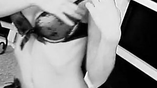 Classic Cute Teen Yulia Black Lingerie Finger and Dildo Masturbation
