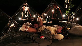 Adventurous couple snuggle fucks in tree house- Sunnyskye