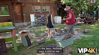 Vip4k. sneaky daddy fucked a female right in his vegetable garden