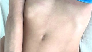 Sexy Blonde Babe With Big Boobs Strips Bra