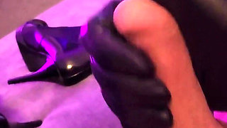 Your Addicted to Watching Me Aren't You Slut, Wanting to Touch My Horny Wet Look Stockings and Opera Gloves