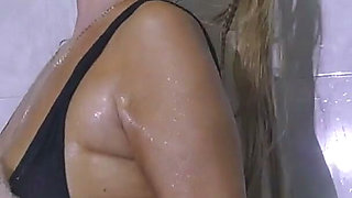 Finger Fucking & Ass Spreading Anal Play Soaking Wet Stood in the Shower in a See Through Lace Leotard