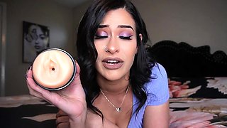 Cute amateur brunette naughty in solo jerking show on camera