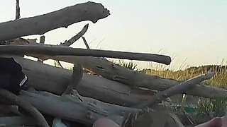 French Teacher Masturbates Student Bull on Public Nudist Beach Caught by Voyeur Jerking Huge Cock