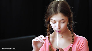 Sexy Russian Temptress Smoking Cigarette Coastal Breeze