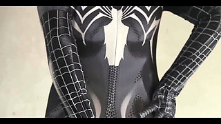 Fucking a Black Spiderman Cosplay Girl Until He Cums in Her Pussy Multiple Times - Latest Indonesian Porn
