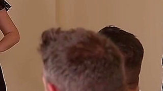 Redhead Hottie Gangbanged by Hung Studs on Couch