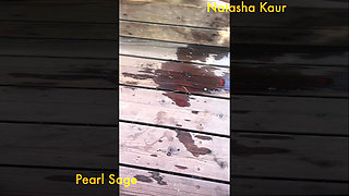 Vertical Pissing POV: Peeing on Our Hairy Pussies and Orgasm