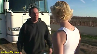 Crazy girls rough bang van party banged