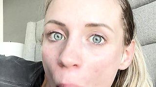 Drunk MILF deepthroat blowjob for big cock